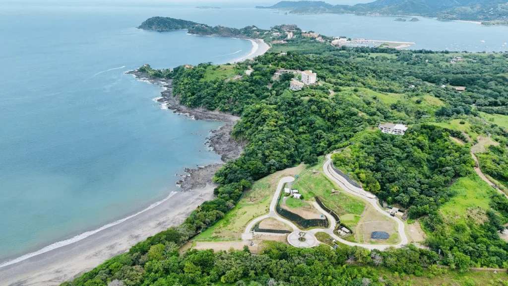 Aerial view along the coastline between Flamingo and Brasilito, Guanacaste
